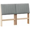 Image de vidaXL Tête de lit capitonnée Gris Clair 135 cm Pin Massif, Tête de lit rectangulaire Moderne, Confortable pour Le Dos, Fusion en pin, Design Minimal, Accessoire de Confort