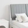 Image de vidaXL Tête de lit capitonnée Gris clair 120 cm Pin massif