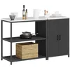 Image de vidaXL Ensemble de Rangement Cuisine 2 pcs Noir Acier laminé à Froid, Solution de Rangement Chic, Rectangle, Moderne, unité de Placard Pratique, système étagère Efficace, Organisation
