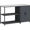 Image de vidaXL Ensemble de Rangement Cuisine avec étagère 2 pcs Anthracite, Solution de Rangement Moderne, Armoire en Acier rectangulaire, système Pratique d'étagères pour la Maison