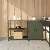 Image de vidaXL Ensemble de rangement cuisine avec étagère 2 pcs Vert olive