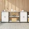 Image de vidaXL Ensemble de rangement cuisine 3 pcs Blanc Acier laminé à froid