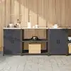Image de vidaXL Ensemble de rangement cuisine avec étagère 3 pcs Anthracite