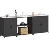 Image de vidaXL Ensemble de Rangement Cuisine avec étagère 3 pcs Noir Acier, Rangement de Cuisine Pratique, Meuble Moderne, Organisateur Gain de Place, Design rectangulaire, Solutions malignes