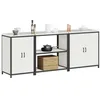 Image de vidaXL Ensemble de Rangement Cuisine avec étagère 3 pcs Blanc Acier, Rangement de Cuisine Pratique, Meuble Moderne, Organisateur Gain de Place, Design rectangulaire, Solutions malignes