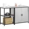 Image de vidaXL Ensemble de Rangement Cuisine 2 pcs Argenté Acier Inoxydable, Unité de Rangement en Acier rectangulaire, étagère Moderne, Design Pratique pour Organiser, Un Vrai Gain de Place