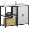 Image de vidaXL Ensemble de Rangement Cuisine 2 pcs Argenté Acier Inoxydable, Solution de Rangement Moderne, Armoire en Acier rectangulaire, système Pratique d'étagères pour la Maison