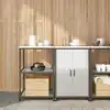Image de vidaXL Ensemble de rangement cuisine 2 pcs Argenté Acier galvanisé