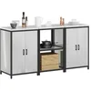 Image de vidaXL Ensemble de Rangement Cuisine 3 pcs Argenté Acier galvanisé, Meuble de Rangement Moderne, étagère en Acier, Style Industriel pour Votre Cuisine, Organisation intérieure