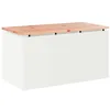 Image de vidaXL Banc de Jardin Blanc 80 x 40 x 43 cm Acier, Jardin et Terrasse, Siège d'extérieur Moderne, Banc Durable, Meubles de Patio Chics pour la détente et Les rassemblements