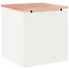 Image de vidaXL Banc de Jardin Blanc 40 x 40 x 43 cm Acier, Jardin et Terrasse, Siège d'extérieur Moderne, Banc Durable, Meubles de Patio Chics pour la détente et Les rassemblements