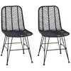 Image de vidaXL Chaise de Salle à Manger 2 pcs Noir 44 x 47 x 85 cm, Chaise de Salle à Manger Moderne, Dossier Haut en rotin, Confort Ergonomique pour Votre Salon