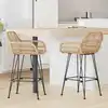 Image de vidaXL Chaise de bar 2 pcs Naturel 55 x 52 x 92 cm Rotin et métal