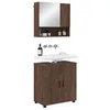 Image de vidaXL Ensemble de mobilier de Salle de Bain 2 pcs Chêne Brun, Meuble de Salle de Bain Moderne, lavabo rectangulaire, rangements muraux, Design épuré pour l'organisation de la Maison