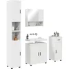 Image de vidaXL Ensemble de mobilier de Salle de Bain avec tiroir 4 pcs Blanc,