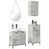 Image de vidaXL Ensemble de mobilier de Salle de Bain Plaid 3 pcs Gris béton,