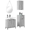 Image de vidaXL Ensemble de mobilier de Salle de Bain Plaid 3 pcs Sonoma Gris,
