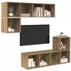 Image de vidaXL Ensemble Meuble TV 4 pcs Chêne Artisanal Bois d'ingénierie, Meuble de Salon Moderne, Cabinet Mural rectangulaire, Rangement média Gain de Place, Console TV élégante et compacte