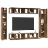 Image de vidaXL Ensemble Meuble TV 10 pcs Bois Ancien Bois d'ingénierie, Meuble télé rectangulaire pour Salon, Centre Moderne, Rangement Compact, Pratique et Mural