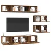 Image de vidaXL Ensemble Meuble TV 6 pcs Bois Ancien Bois d'ingénierie, Salon, Meuble Moderne, Meuble TV rectangulaire, unité de Divertissement, Console multimédia, étagères murales