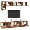 Image de vidaXL Ensemble Meuble TV 5 pcs Bois Ancien Bois d'ingénierie, Buffet Moderne, Support TV Mural rectangulaire, Solution Multi-usages pour Salon, Organisateur Tendance