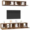 Image de vidaXL Ensemble Meuble TV 5 pcs Bois Ancien Bois d'ingénierie, Buffet Moderne, Support TV Mural rectangulaire, Solution Multi-usages pour Salon, Organisateur Tendance