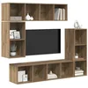 Image de vidaXL Ensemble Meuble TV 4 pcs Chêne Artisanal Bois d'ingénierie, Salon, Meubles Modernes, système de Rangement, Organiseur Chic, Console compacte pour déco Fonctionnelle