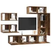 Image de vidaXL Ensemble Meuble TV 6 pcs Bois Ancien Bois d'ingénierie, Meuble Moderne pour Salon, Support TV rectangulaire, Centre divertissant, Cabinet Mural Hyper Pratique