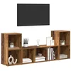 Image de vidaXL Ensemble Meuble TV Montage Mural 3 pcs Marron Bois d'ingénierie, Salon, Meuble TV rectangulaire Moderne, Centre de Divertissement, Rangement Pratique, mobilier Gain de Place
