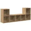 Image de vidaXL Ensemble Meuble TV Montage Mural 3 pcs Marron Bois d'ingénierie, Salon, Meuble TV rectangulaire Moderne, Centre de Divertissement, Rangement Pratique, mobilier Gain de Place