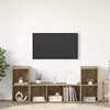 Image de vidaXL Ensemble meuble TV Montage mural 3 pcs Marron Bois d'ingénierie