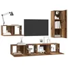 Image de vidaXL Ensemble Meuble TV 4 pcs Bois Ancien Bois d'ingénierie, Meuble TV Moderne, élégant et rectangulaire, déco Minimaliste, canapé Sympa, Rangement Efficace