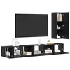 Image de vidaXL Ensemble Meuble TV 4 pcs Chêne Noir Bois d'ingénierie, Meuble TV Moderne, élégant et rectangulaire, déco Minimaliste, canapé Sympa, Rangement Efficace