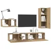 Image de vidaXL Ensemble Meuble TV 4 pcs Chêne Artisanal Bois d'ingénierie, Meuble TV Moderne, élégant et rectangulaire, déco Minimaliste, canapé Sympa, Rangement Efficace