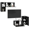 Image de vidaXL Ensemble Meuble TV Montage Mural Chêne Noir Bois d'ingénierie, Salon, Meuble TV élégant, Rangement Mural rectangulaire Moderne, Gain de Place et Organisateur Charmant