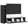 Image de vidaXL Meuble TV Mural 2 pcs Chêne Noir Bois d'ingénierie, Rangements Modernes pour Salon, Armoire Murale rectangulaire, Meuble élégant pour Gagner de l'espace