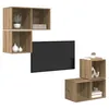 Image de vidaXL Ensemble Meuble TV 4 pcs Chêne Artisanal Bois d'ingénierie, Salon, Solution de Rangement Rustique, Ensemble de Meubles muraux, Bois récupéré, Design Compact pour Divertissement