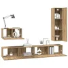 Image de vidaXL Ensemble Meuble TV 4 pcs Chêne Artisanal Bois d'ingénierie, Meuble TV rectangulaire Moderne, Mural, Gain de Place, élégant, pour Un Salon Minimaliste