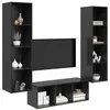 Image de vidaXL Ensemble Meuble TV 3 pcs Chêne Noir Bois d'ingénierie, Meuble de Salon, Rangement modulable, Support TV Mural, mobilier Moderne, Organisation Gain de Place