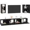 Image de vidaXL Meuble TV Mural 3 pcs 100 x 30 x 30 cm Chêne Noir, Meuble de Salon, Rangement Moderne, Support TV Compact, étagère Murale rectangulaire, Design Fonctionnel