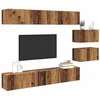 Image de vidaXL Ensemble Meuble TV Montage Mural Bois Ancien Bois d'ingénierie, Salon, Ensemble de Rangement Mural Moderne, Meuble TV rectangulaire, unité en Bois stylée, Solutions compactes