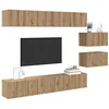 Image de vidaXL Ensemble Meuble TV Chêne Artisanal Bois d'ingénierie, Salon, Ensemble de Rangement Mural Moderne, Meuble TV rectangulaire, unité en Bois stylée, Solutions compactes