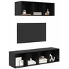 Image de vidaXL Ensemble Meuble TV 2 pcs Chêne Noir Bois d'ingénierie, Rangement Salon, Meuble Mur Design, Centre Média Compact, Écran Minimaliste, Étagère Murale