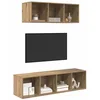 Image de vidaXL Ensemble Meuble TV 2 pcs Chêne Artisanal Bois d'ingénierie, Rangement Salon, Meuble Mur Design, Centre Média Compact, Écran Minimaliste, Étagère Murale