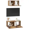 Image de vidaXL Ensemble Meuble TV 2 pcs Bois Ancien Bois d'ingénierie, Rangement Moderne pour Salon, Cabinet Mural rectangulaire, Installation média contemporaine, Support TV