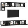 Image de vidaXL Ensemble Meuble TV 5 pcs Chêne Noir Bois d'ingénierie, Organisateur Moderne pour Le Salon, Console rectangulaire, Meuble TV élégant, étagère Murale, rangements Cubes