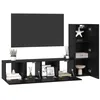 Image de vidaXL Ensemble Meuble TV 3 pcs Chêne Noir Bois d'ingénierie, Meuble Contemporain pour Le Salon, Ensemble de Rangement rectangulaire, Espace Divertissement Mural avec étagères Ouvertes