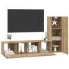 Image de vidaXL Ensemble Meuble TV 3 pcs Chêne Artisanal Bois d'ingénierie, Meuble TV rectangulaire Moderne pour Salon, Rangement Mural, mobilier Fonctionnel, Design épuré