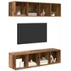 Image de vidaXL Ensemble Meuble TV 3 pcs Bois Ancien Bois d'ingénierie, Meuble TV Mural rectangulaire Moderne, Centre d'entertainment Minimaliste, mobilier Fonctionnel Indoor