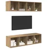 Image de vidaXL Ensemble Meuble TV 3 pcs Chêne Artisanal Bois d'ingénierie, Salon Moderne, Meuble de Rangement rectangulaire, unité Murale pour médias, Centre de Loisirs Pratique
